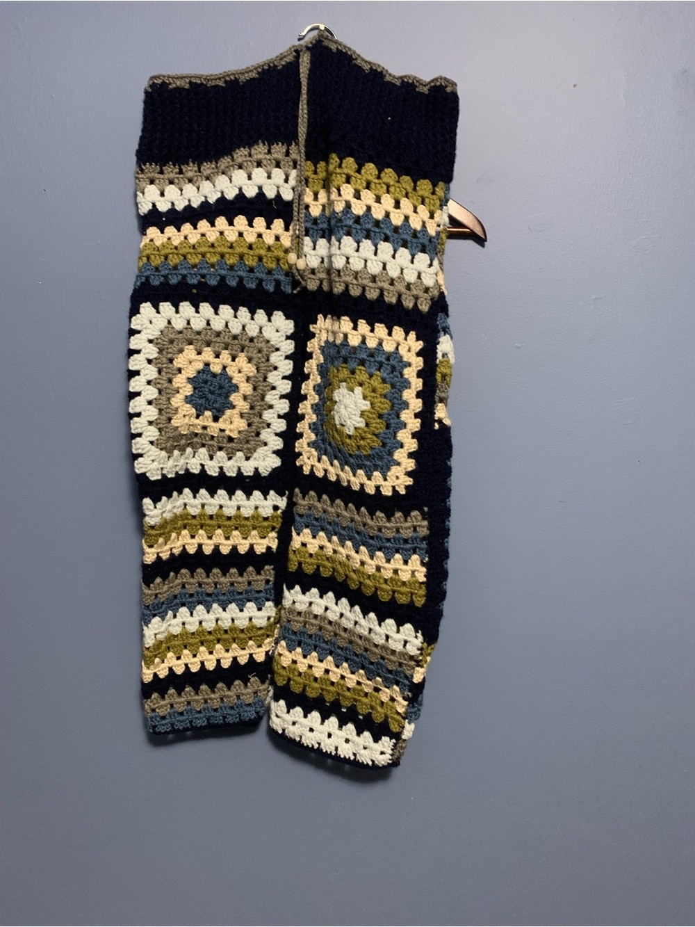 Handmade Crocheted pants in Navy, Olive, Cream & Tan